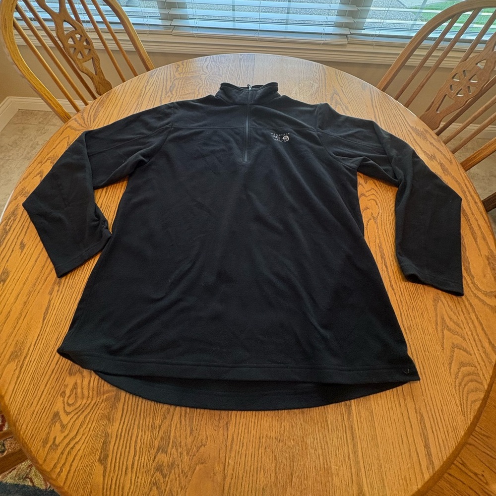 Mountain Hardware 1/2 Zip Black Fleece Pullover Shirt Size XL Hiking Camping